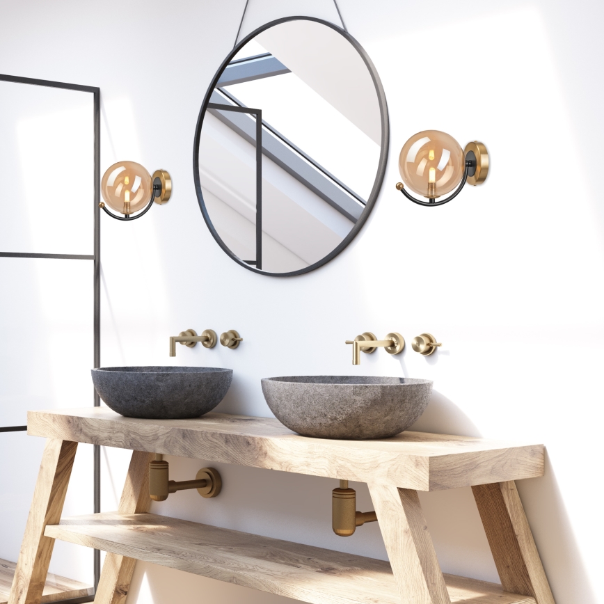 Fali lámpa GEORGIA 1xE14/5W/230V arany/füstös bézs