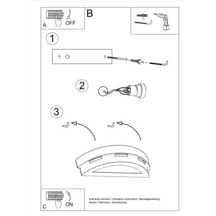 Fali lámpa HELIOS 1xE27/60W/230V fehér