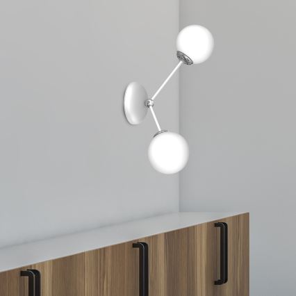 Fali lámpa JOY 2xE14/40W/230V fehér/fényezett króm