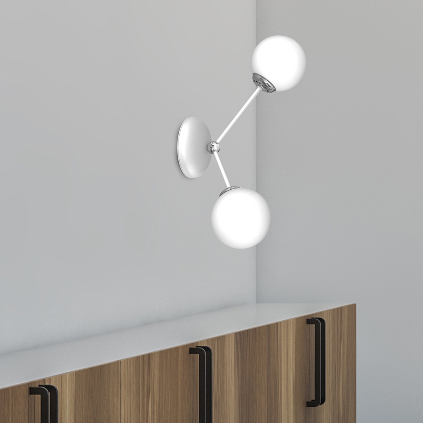 Fali lámpa JOY 2xE14/40W/230V fehér/fényezett króm