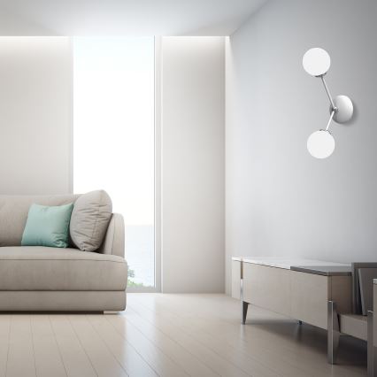 Fali lámpa JOY 2xE14/40W/230V fehér/fényezett króm