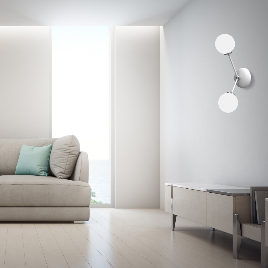 Fali lámpa JOY 2xE14/40W/230V fehér/fényezett króm