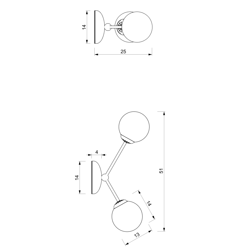 Fali lámpa JOY 2xE14/40W/230V fehér/fényezett króm