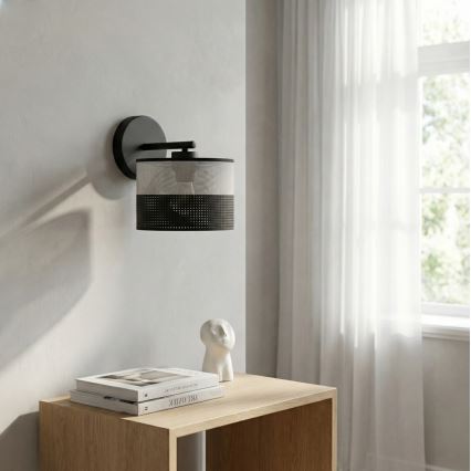 Fali lámpa KARBON 1xE27/15W/230V fekete/szürke