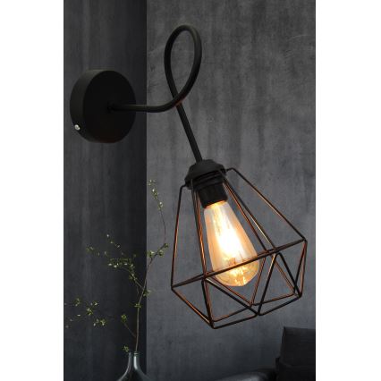 Fali lámpa KARO 3xE27/15W/230V fekete