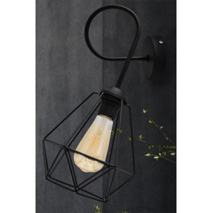 Fali lámpa KARO 3xE27/15W/230V fekete