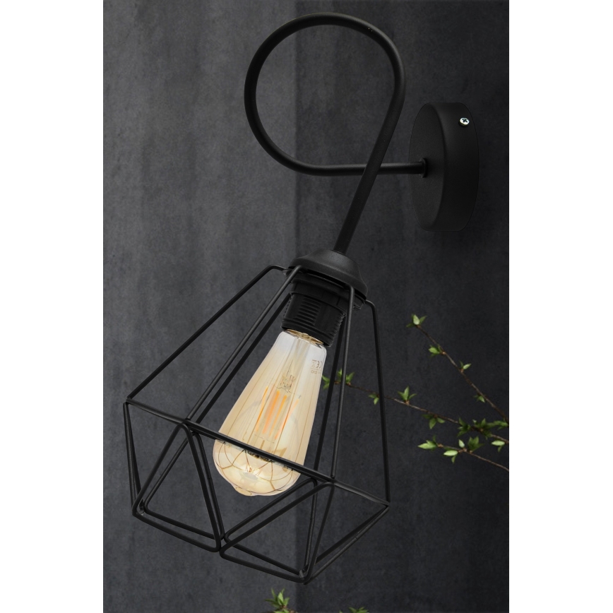 Fali lámpa KARO 3xE27/15W/230V fekete