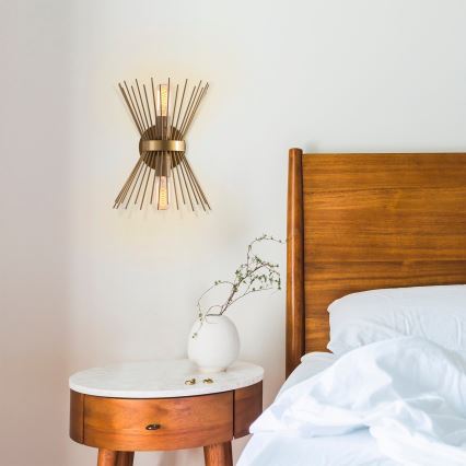 Fali lámpa KIRPI 2xE27/40W/230V arany