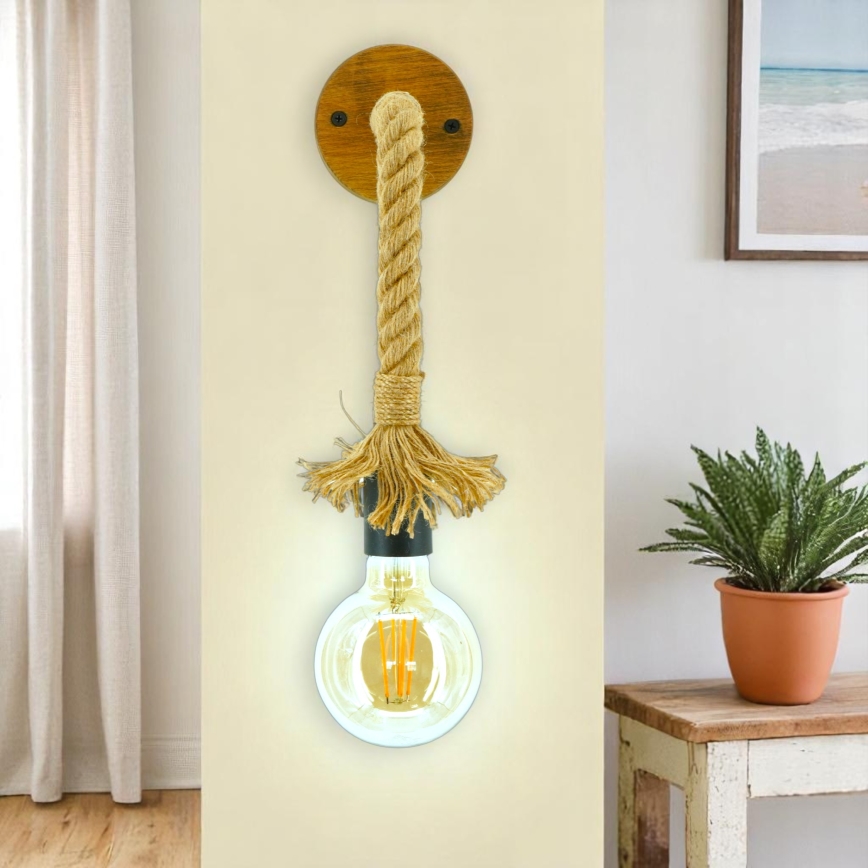 Fali lámpa KOS 1xE27/60W/230V bükkfa