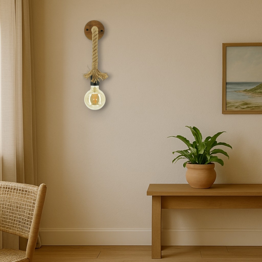 Fali lámpa KOS 1xE27/60W/230V bükkfa