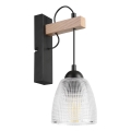 Fali lámpa LEANDRA 1xE27/15W/230V tölgy/fekete