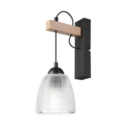 Fali lámpa LEANDRA 1xE27/15W/230V tölgy/fekete