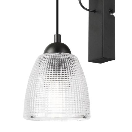 Fali lámpa LEANDRA 1xE27/15W/230V tölgy/fekete