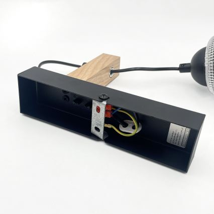 Fali lámpa LEANDRA 1xE27/15W/230V tölgy/fekete
