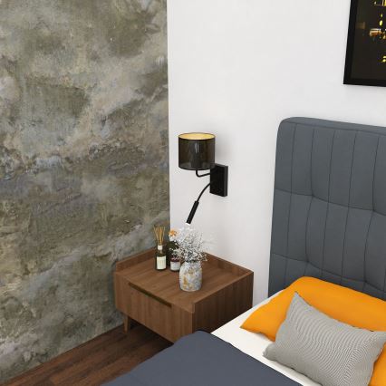 Fali lámpa LOFT SHADE 1xE27/60W+1xG9/8W/230V fekete/arany