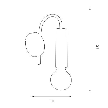 Fali lámpa LOPPE 1xE27/60W/230V fekete