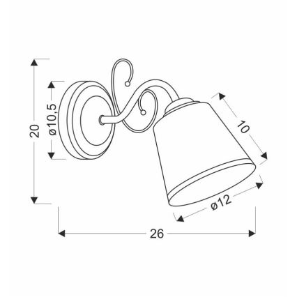 Fali lámpa LOSANNA 1xE14/40W/230V sárgaréz