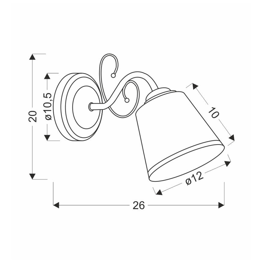 Fali lámpa LOSANNA 1xE14/40W/230V sárgaréz