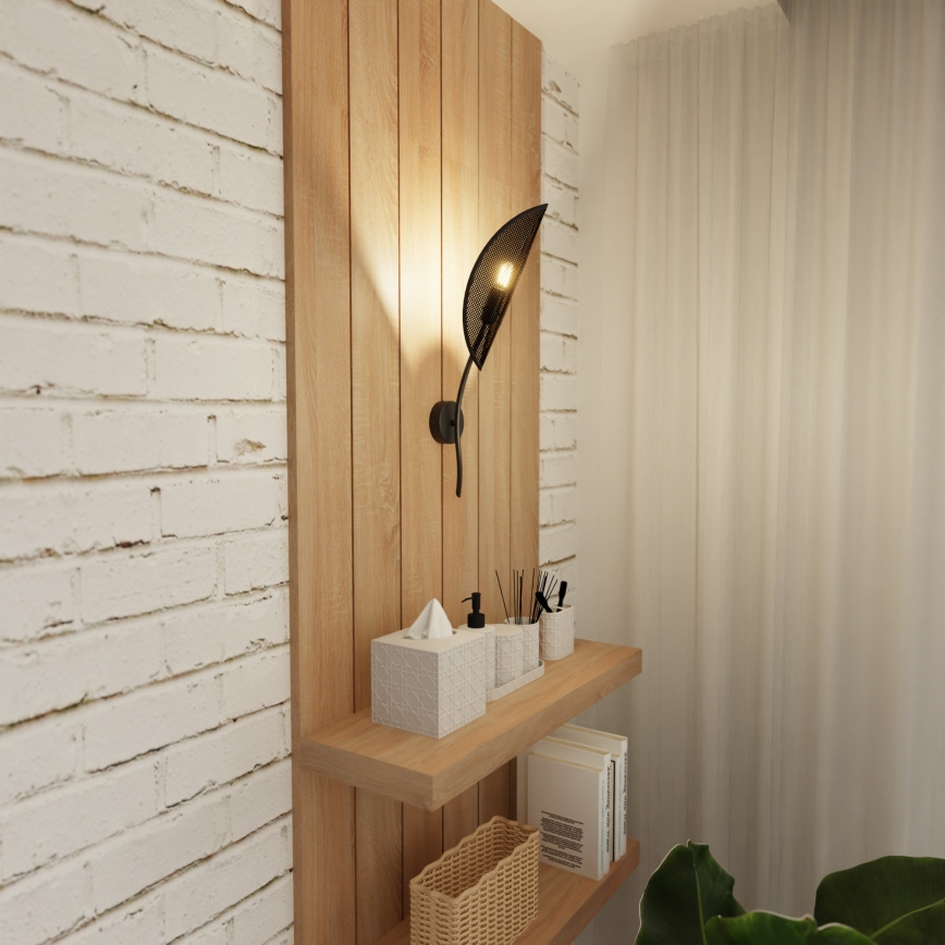 Fali lámpa LOTUS 1xE14/10W/230V fekete/arany