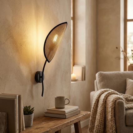 Fali lámpa LOTUS 1xE14/10W/230V fekete/bézs