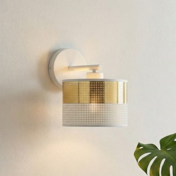 Fali lámpa LUX 1xE27/15W/230V fehér/arany