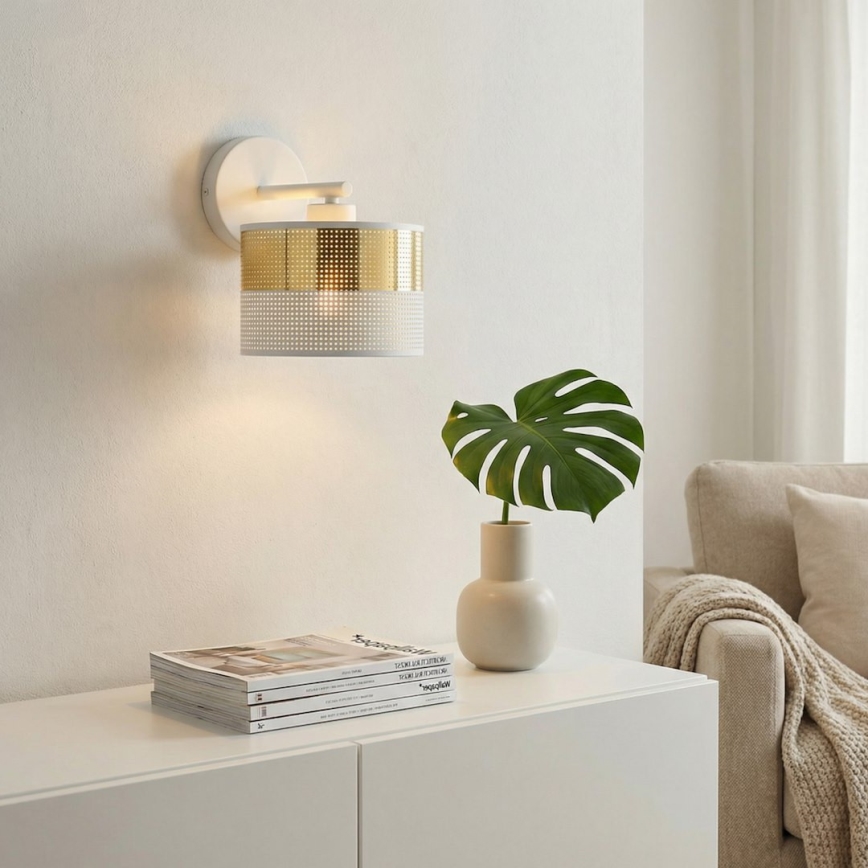 Fali lámpa LUX 1xE27/15W/230V fehér/arany