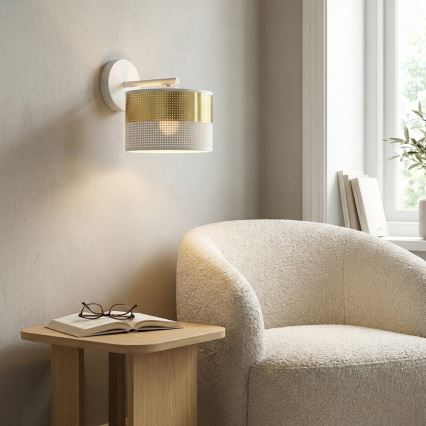 Fali lámpa LUX 1xE27/15W/230V fehér/arany