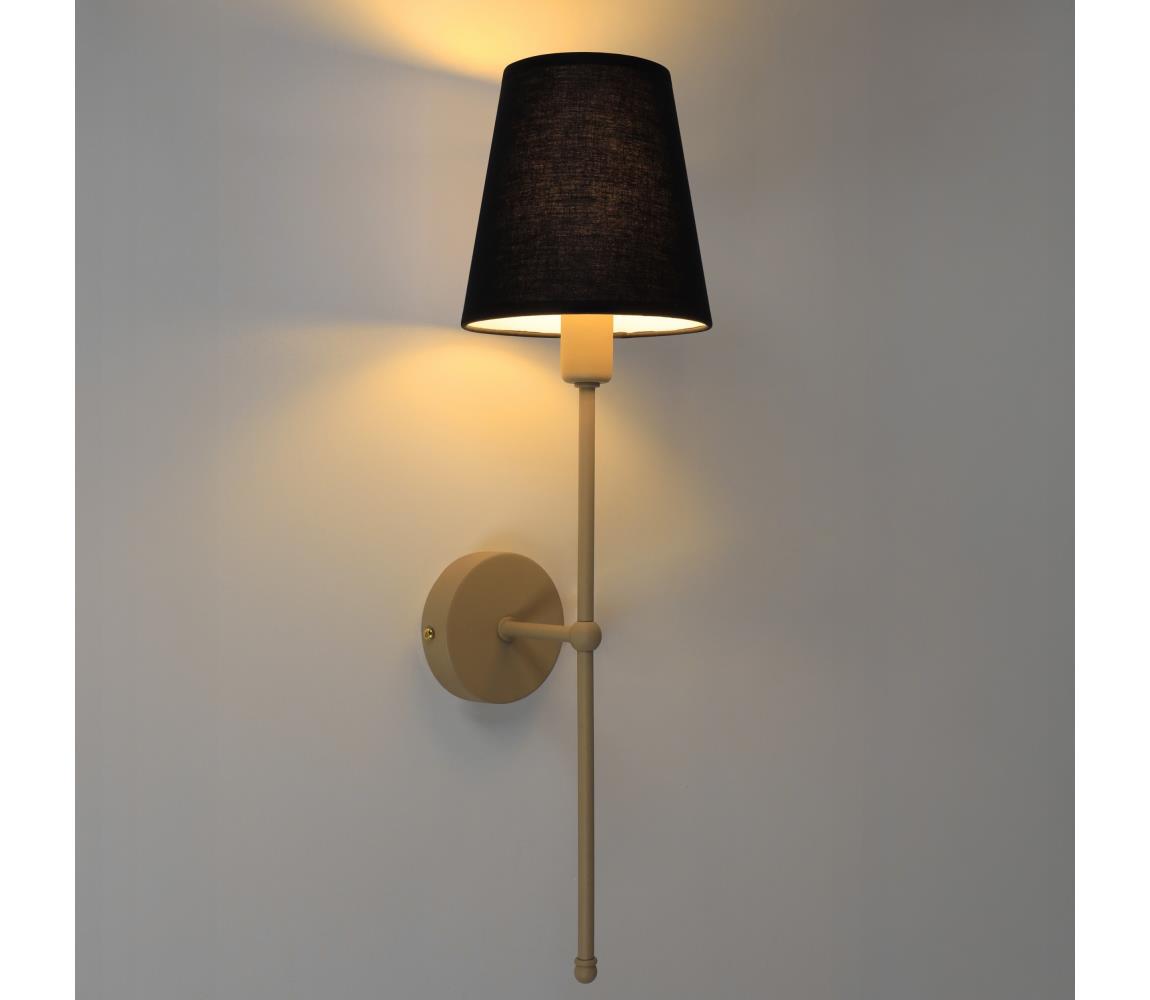 Fali lámpa MADELA 1xE14/40W/230V fekete/bézs 0528