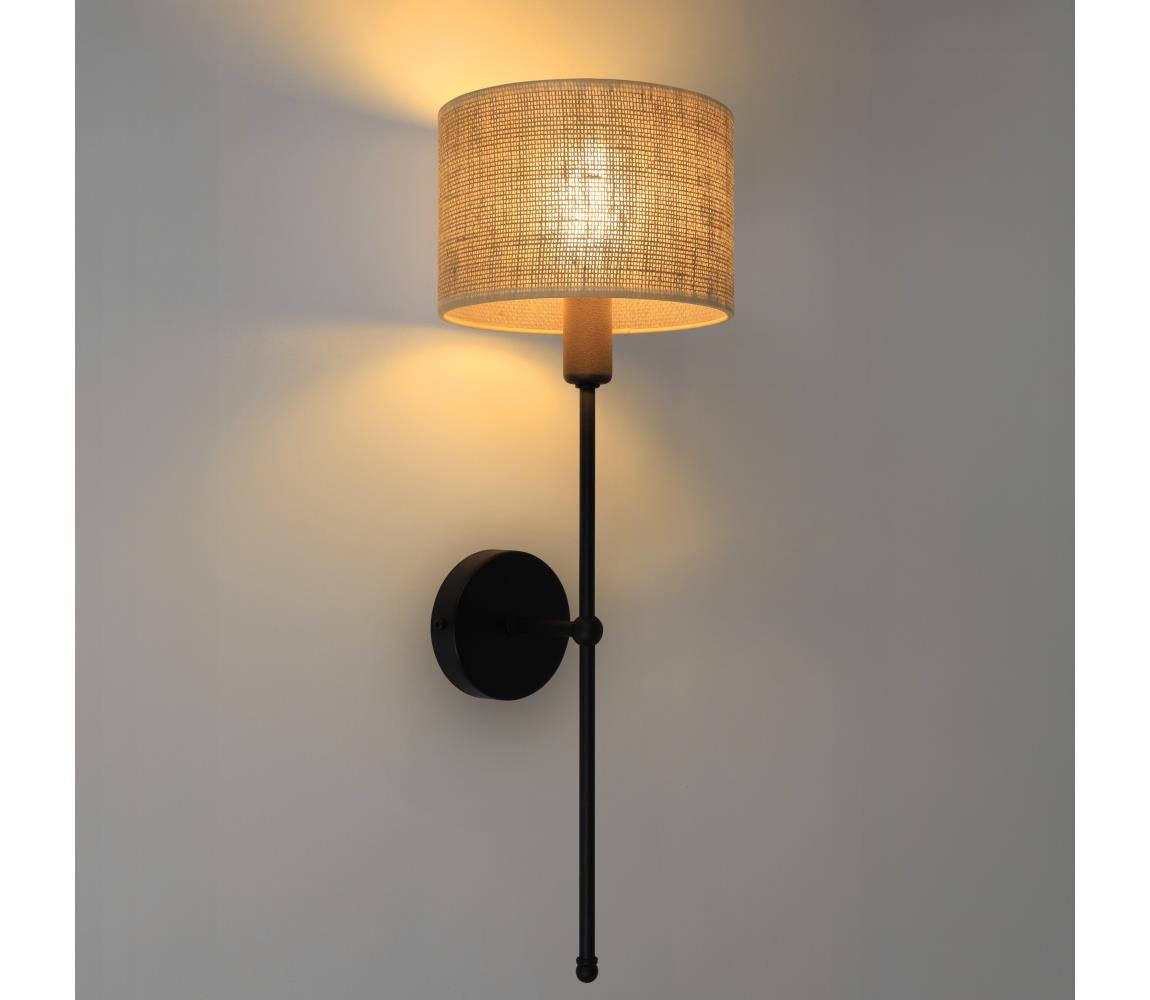Fali lámpa MADELA 1xE14/40W/230V juta/fekete 0246