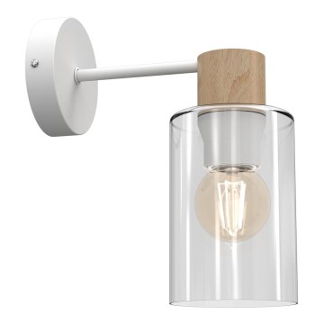 Fali lámpa MADERA 1xE27/60W/230V fehér/fa