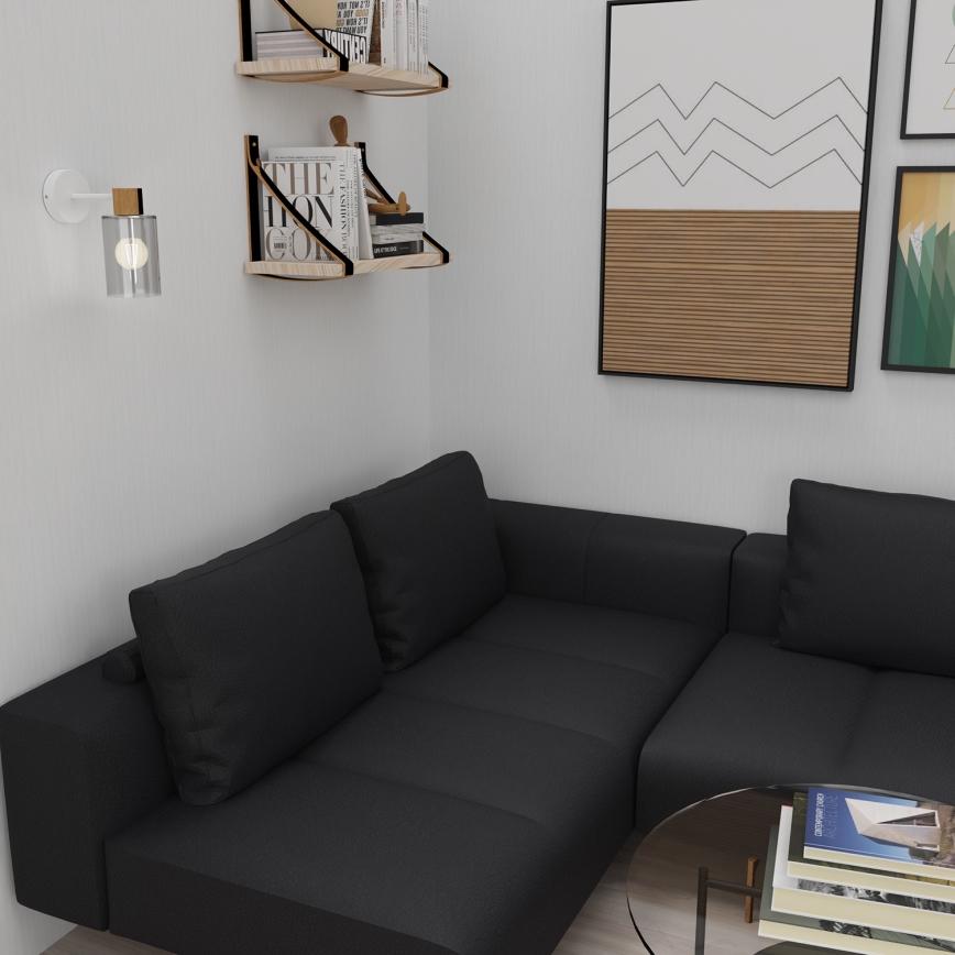 Fali lámpa MADERA 1xE27/60W/230V fehér/fa