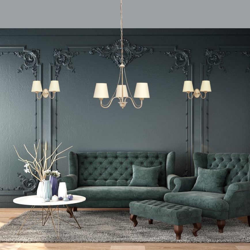 Fali lámpa MALBO 2xE27/15W/230V bézs