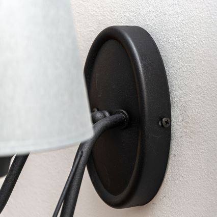 Fali lámpa MALBO 2xE27/15W/230V szürke/fekete