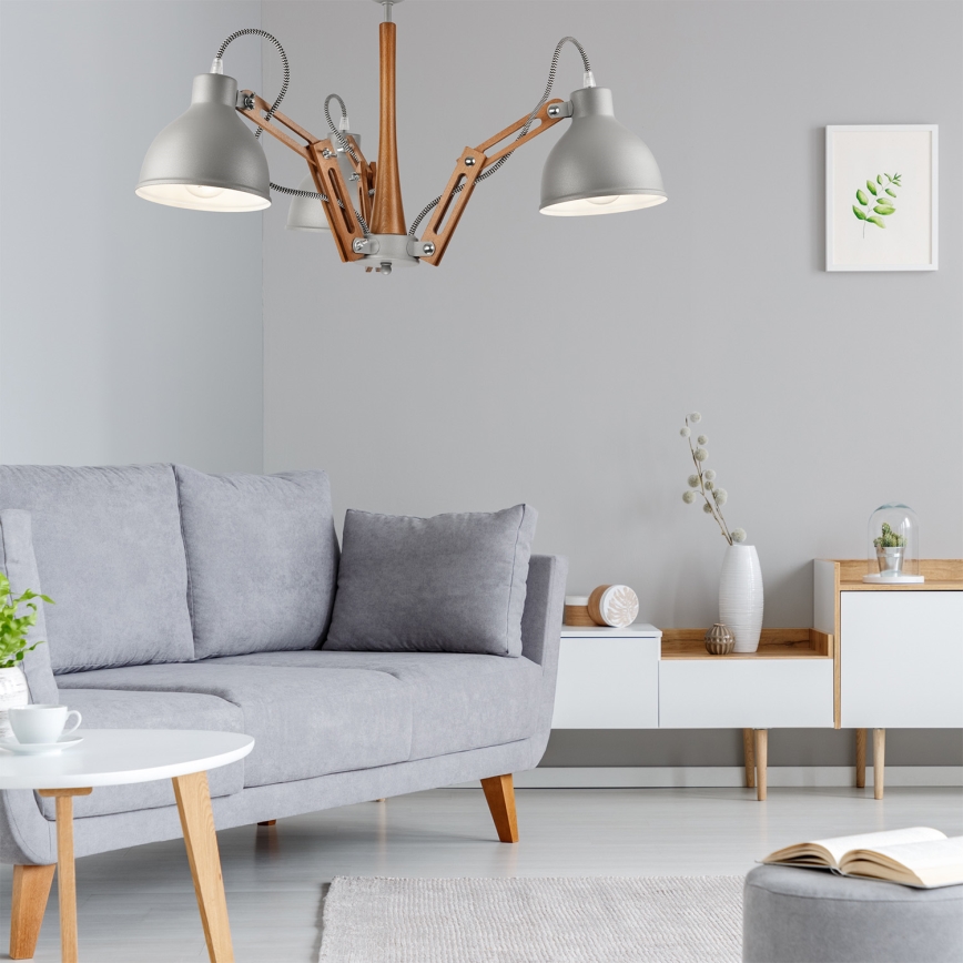 Fali lámpa MARCELLO 3xE27/60W/230V bükk