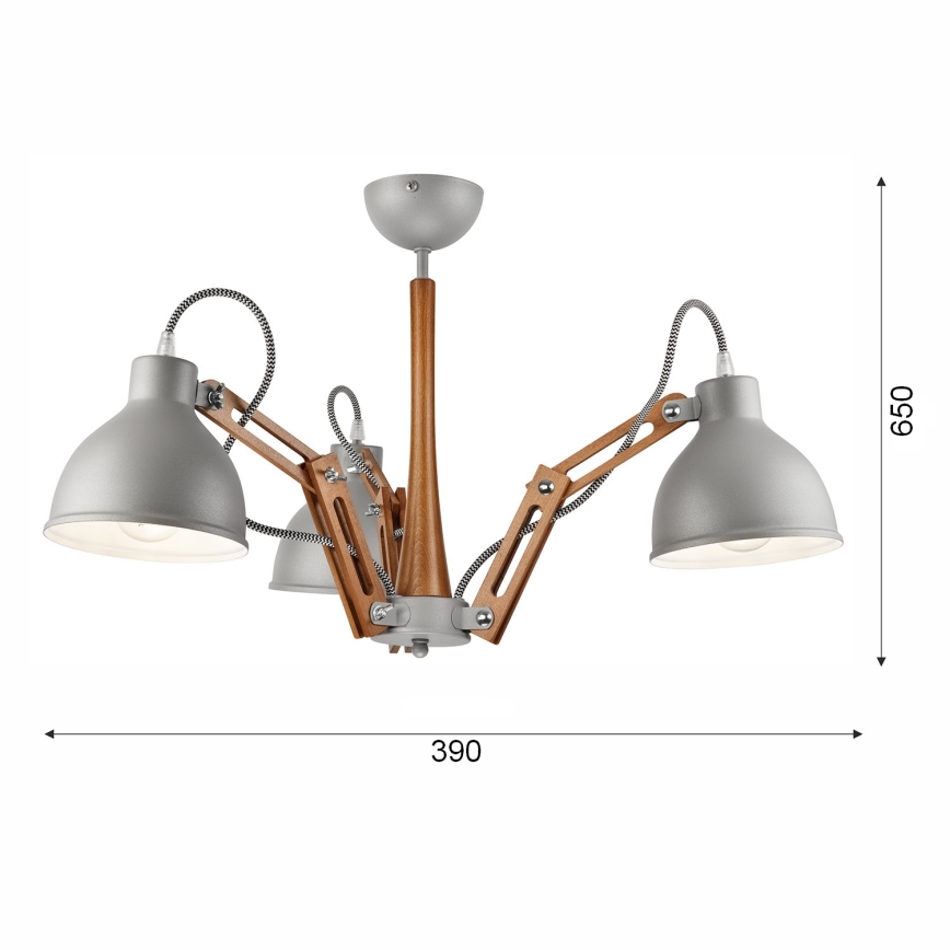 Fali lámpa MARCELLO 3xE27/60W/230V bükk