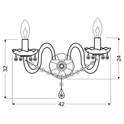 Fali lámpa MARIA TERESA 2xE14/40W/230V