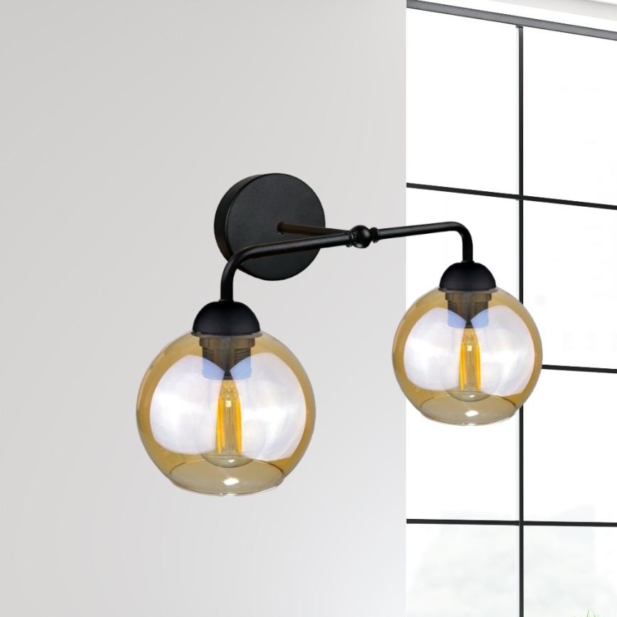 Fali lámpa MELLE BLACK 2xE27/60W/230V