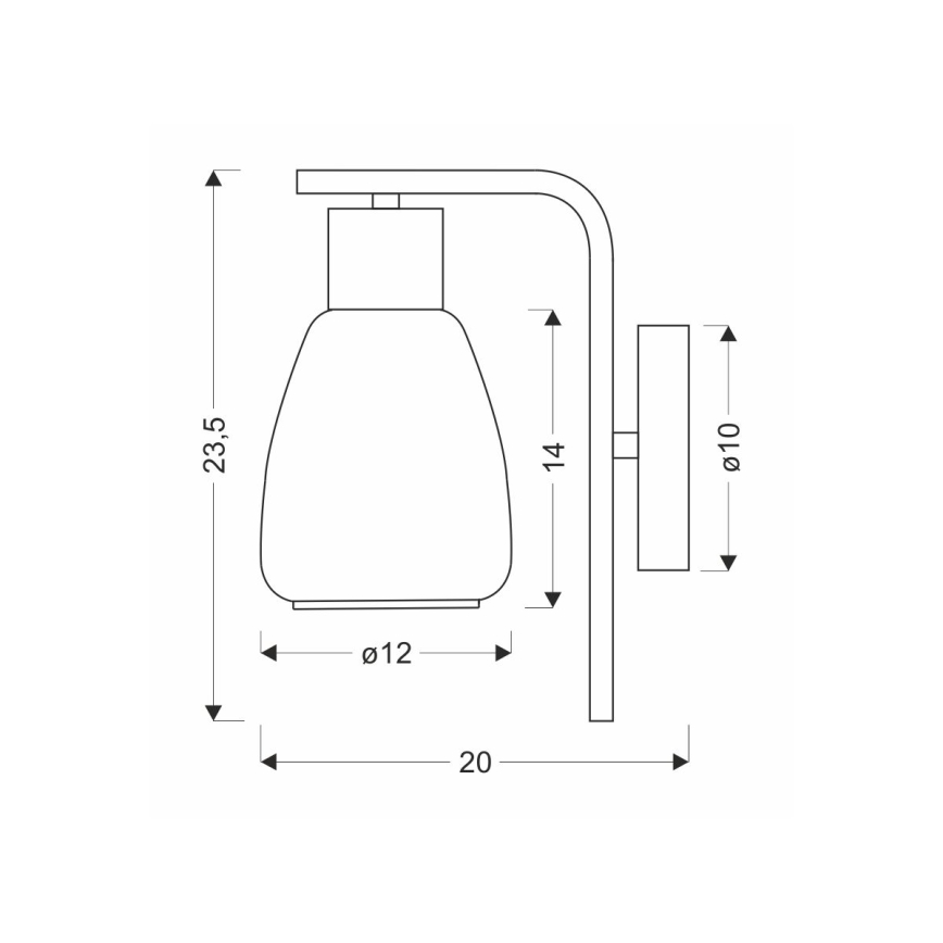 Fali lámpa MOLDO 1xE27/40W/230V fekete/füstös fekete