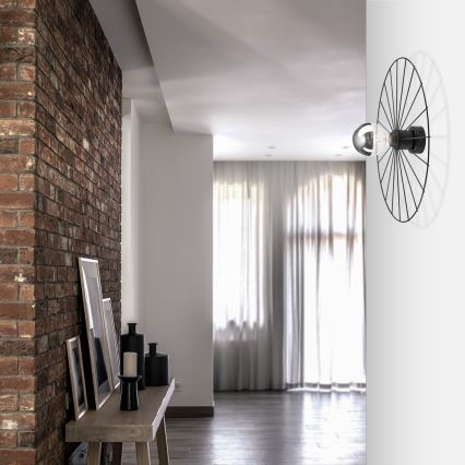 Fali lámpa MONTANA 1xE27/15W/230V átm. 45 cm fekete