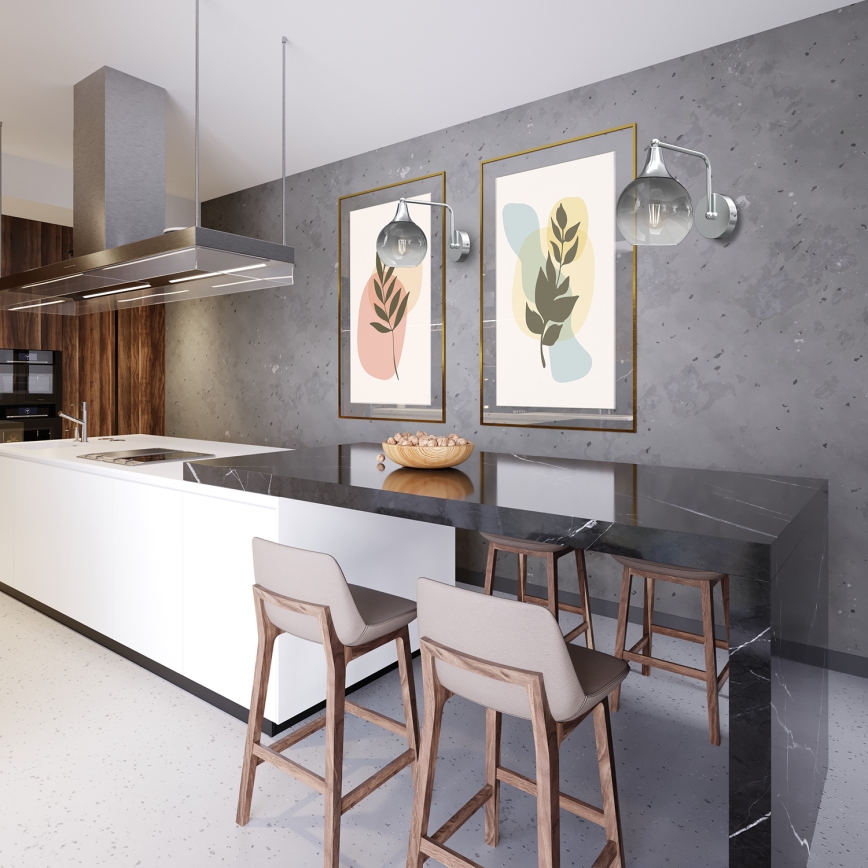 Fali lámpa MONTE 1xE27/60W/230V matt króm