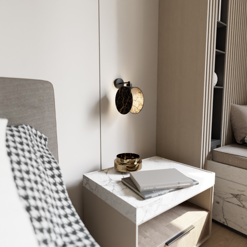 Fali lámpa MOTIF 1xE27/15W/230V fekete/arany