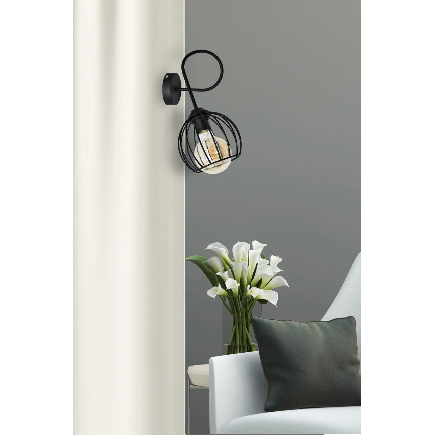 Fali lámpa OXFORD 1xE27/15W/230V fekete