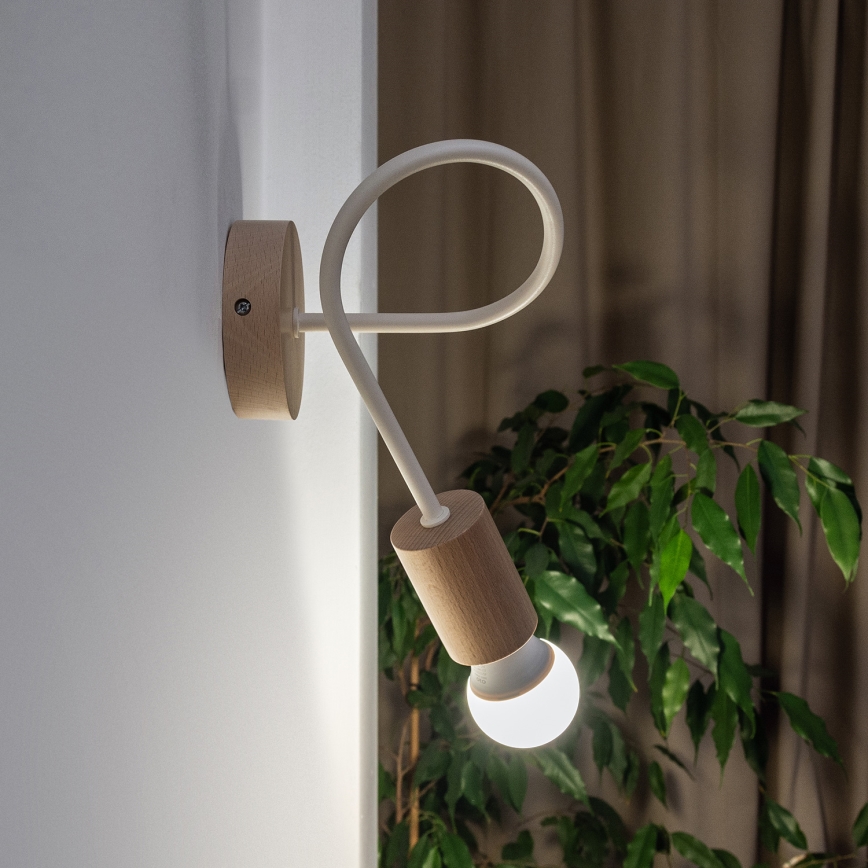 Fali lámpa OXFORD 1xE27/15W/230V fenyő/krém