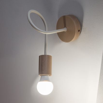 Fali lámpa OXFORD 1xE27/15W/230V fenyő/krém