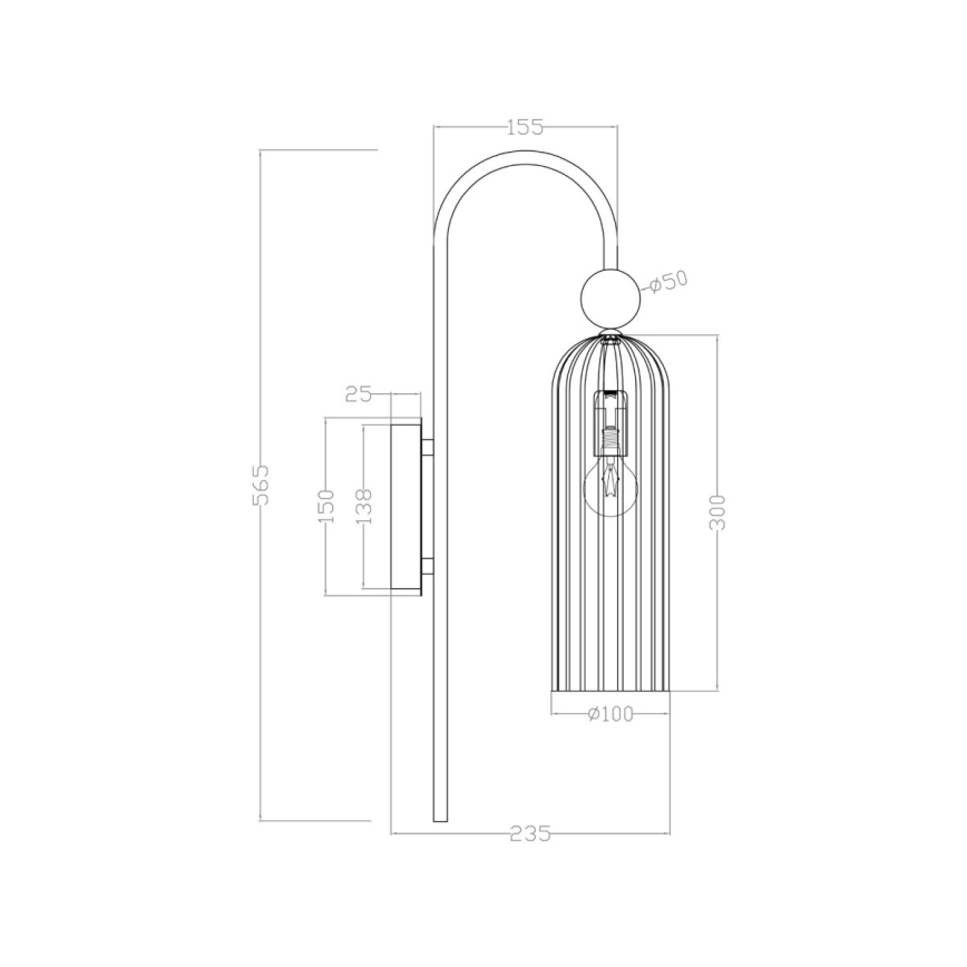 Fali lámpa PIEGA 1xE14/40W/230V sárgaréz/fehér