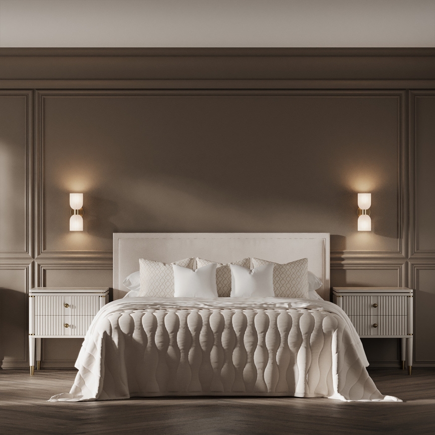 Fali lámpa PIEGA 2xE14/10W/230V sárgaréz/fehér