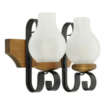 Fali lámpa QUEEN 2xE14/40W/230V bükkfa