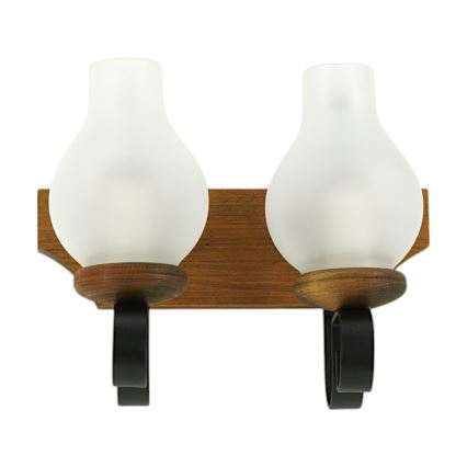 Fali lámpa QUEEN 2xE14/40W/230V bükkfa