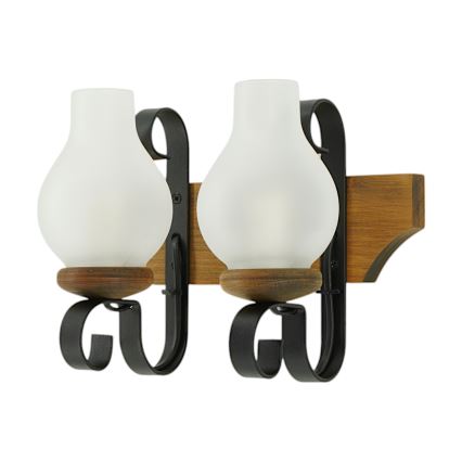 Fali lámpa QUEEN 2xE14/40W/230V bükkfa