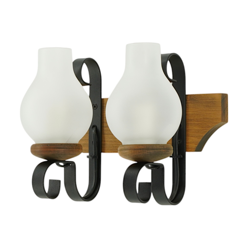 Fali lámpa QUEEN 2xE14/40W/230V bükkfa